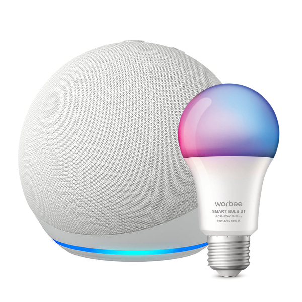 Combo Alexa Echo Dot 5 + Worbee Ampolleta S1 Wifi